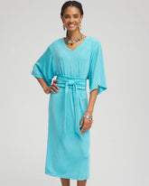 Chico's Travelers™ Kimono Sleeved V-Neck Dress TURQ BLUE