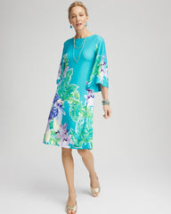 Chico's Angel-Sleeve Boat Neck Dress SEASPRAY