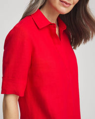 Chico's Linen Shirtdress RED GLOW