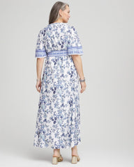 Chico's Surplice Matte Satin Maxi Dress ALABASTER