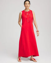 Chico's Sleeveless Midi Tank Dress RED GLOW