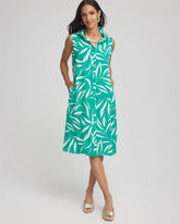Chico's Rayon Silk Sleeveless Shirtdress EDEN GREEN