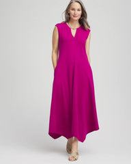 Chico's Trapunto Placket Midi Dress PURPLE CLOVER