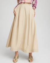 Chico's Pleated A-Line Midi Skirt WILD TRUFFLE