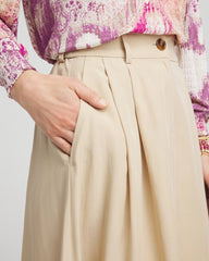 Chico's Pleated A-Line Midi Skirt WILD TRUFFLE