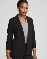 Chico's Single-Breasted Sweater Blazer BLACK