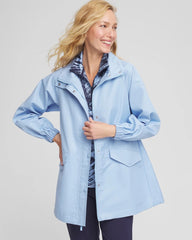 Chico's Zenergy® Twill Rain Jacket CRYSTAL TOPAZ