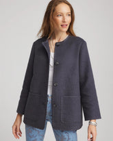 Chico's Wool Scarf Jacket DARK DENIM HEATHER