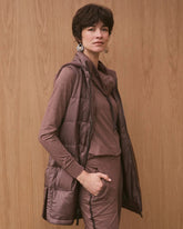 Chico's Zenergy® Quilted Hooded Vest WALNUT