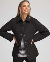Chico's Quilted Barn Jacket BLACK