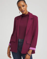 Chico's Single-Breasted Sweater Blazer DEEP CHIANTI