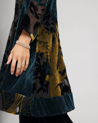 Chico's Travelers™ Collection Floral Burnout Kimono Jacket TEAL SHADOW