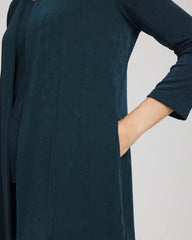 Chico's Travelers™ Long Knit Jacket TEAL SHADOW