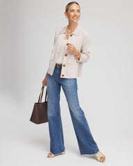 Chico's Button-Front Cardigan Jacket SMOKEY TAUPE