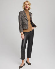 Chico's Tweed Mix Moto Jacket BLACK