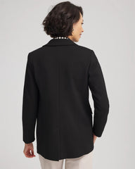 Chico's Ponte Double-Breasted Knit Blazer BLACK