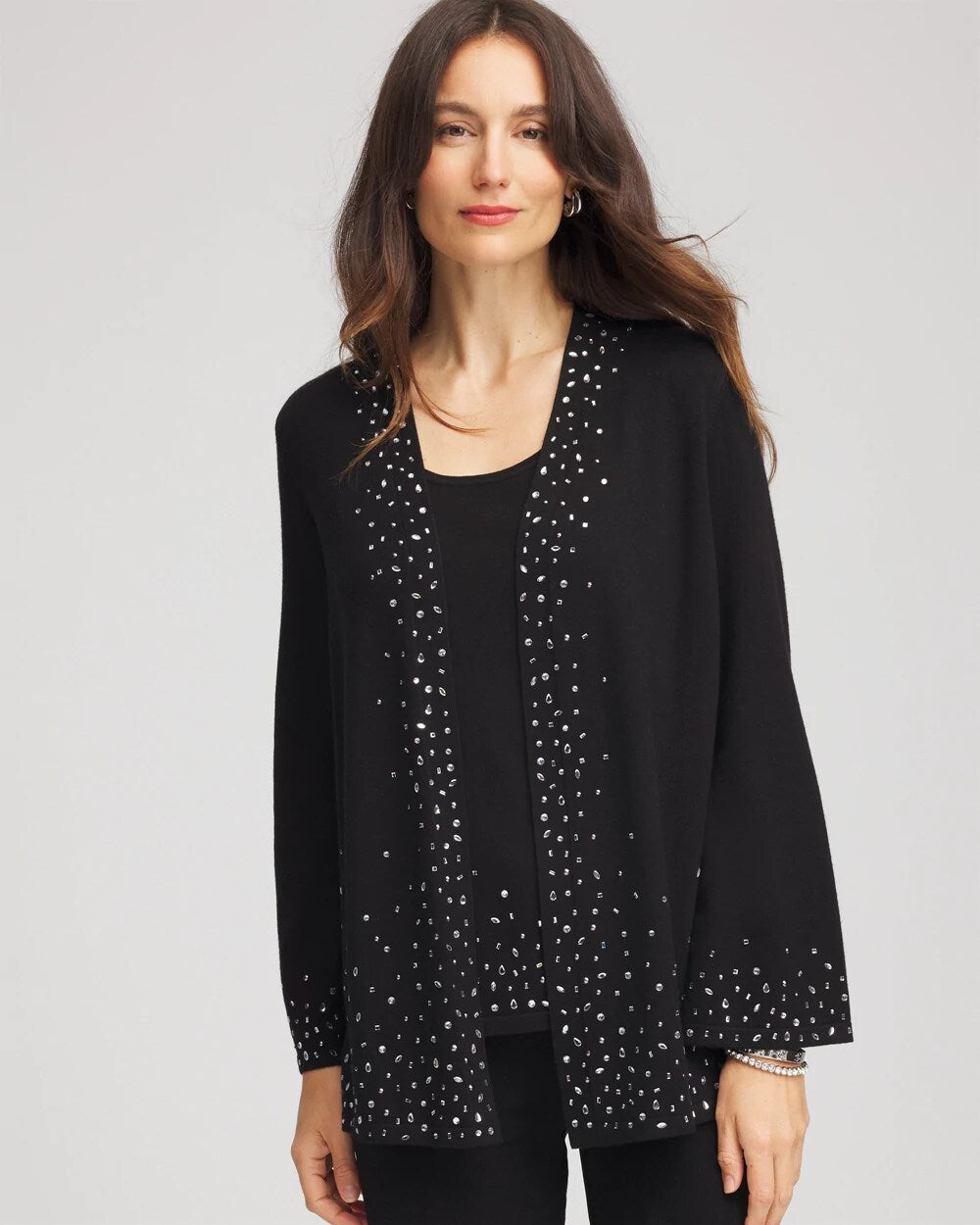 Chico's Travelers™ Embellished Cardigan TRAVELERS BLACK