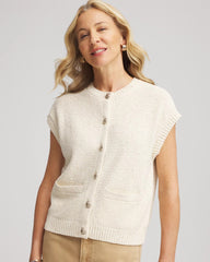 Chico's Button-Up Sweater Vest GOLD
