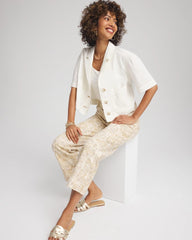 Chico's Soft-Stretch Short Cotton Shacket ECRU