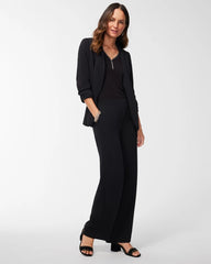 Chico's Ruched Sleeve Blazer BLACK