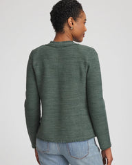 Chico's Embroidered Cotton-Blend Jacket DARKEST SPRUCE
