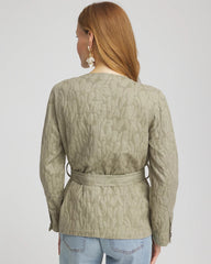 Chico's Jacquard Gauze Belted Field Jacket WASHED SAGE