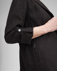Chico's Linen Blend Stretch Blazer BLACK