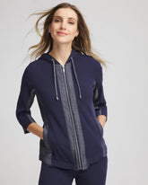 Chico's Zenergy® French Terry & Chambray Jacket PASSPORT BLUE
