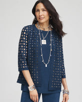 Chico's Travelers™ Collection Cutout Crush Jacket BLUE CASA