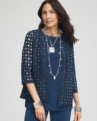 Chico's Travelers™ Collection Cutout Crush Jacket BLUE CASA