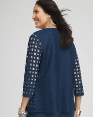 Chico's Travelers™ Collection Cutout Crush Jacket BLUE CASA