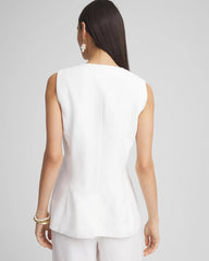 Chico's Linen Button-Front Shirt Vest ALABASTER