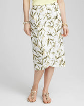 Chico's Linen Midi Wrap Skirt ALABASTER