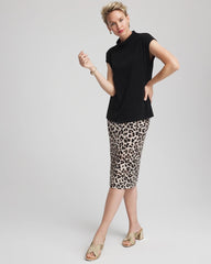 Chico's Travelers™ No Tummy Animal-Print Pencil Skirt DEEP TAUPE