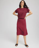 Chico's Zenergy® UPF Bungee-Hem Pull-On Skirt RUSSET RED