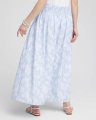 Chico's Floral Jacquard Maxi Skirt BLUE