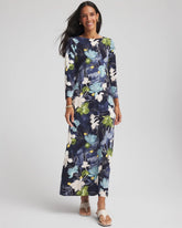 Chico's Petite Dance Boatneck Column Maxi Dress PASSPORT BLUE