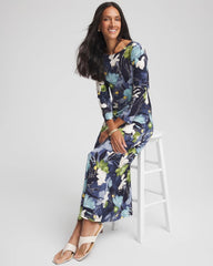 Chico's Petite Dance Boatneck Column Maxi Dress PASSPORT BLUE