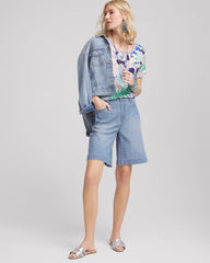 Chico's Lightweight Summer Jean Shorts CARESSA INDIGO
