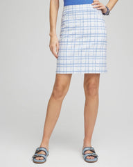 Chico's Brigitte™ Plaid Slub Skort BLUE PEARL