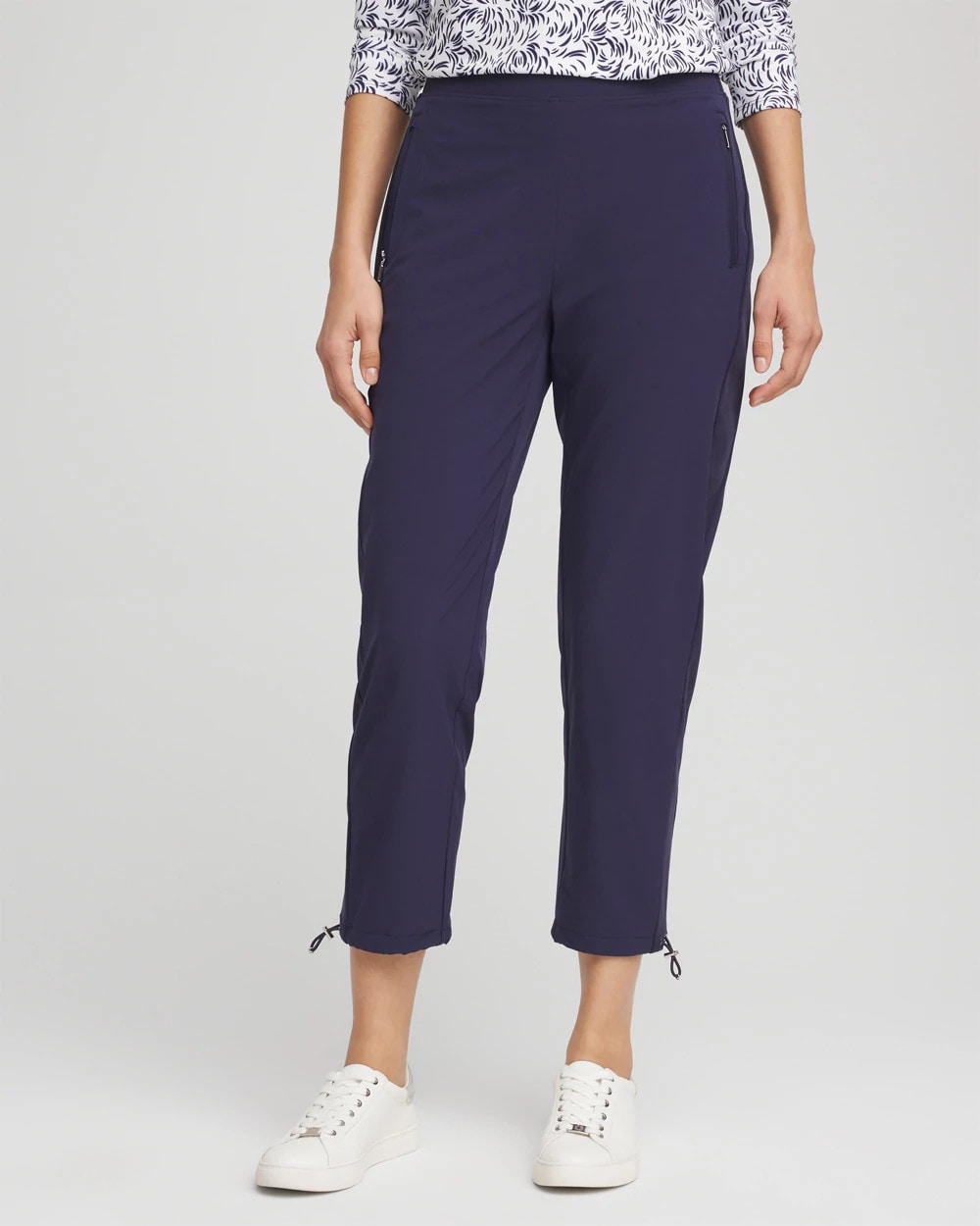 Chico's Zenergy® UPF Rib Mix Cropped Pants PASSPORT BLUE