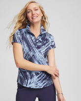 Chico's Zenergy® UPF Sketch Half Zip CRYSTAL TOPAZ