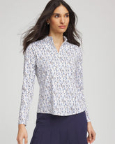 Chico's Zenergy® UPF Rice Ruffle Top CRYSTAL TOPAZ