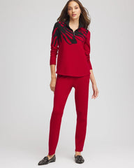Chico's Zenergy® Luxe Printed Pullover Top CARMINE RED