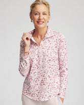 Chico's Zenergy® UPF Printed Zip-Front Pullover ROSE SMOKE