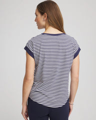 Chico's Zenergy® UPF Striped Tee PASSPORT BLUE