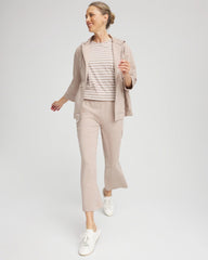 Chico's Zenergy® French Terry Cropped Pants LIGHT TAUPE HEATHER