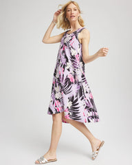 Chico's Zenergy® Floral Palms Lightweight Midi Dress VIOLET AURA