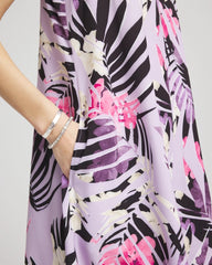 Chico's Zenergy® Floral Palms Lightweight Midi Dress VIOLET AURA