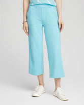 Chico's Zenergy® French Terry Gauze-Inset Cropped Pants PARADISO BLUE